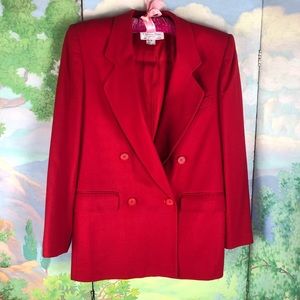1980s Christian Dior red double breasted blazer size 8
